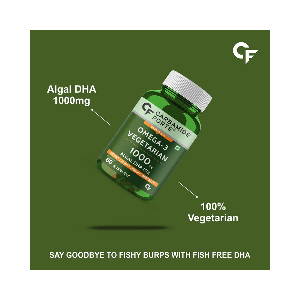Carbamide Forte Omega 3, 1000mg Algal DHA Vegetarian Tablet - Image 5