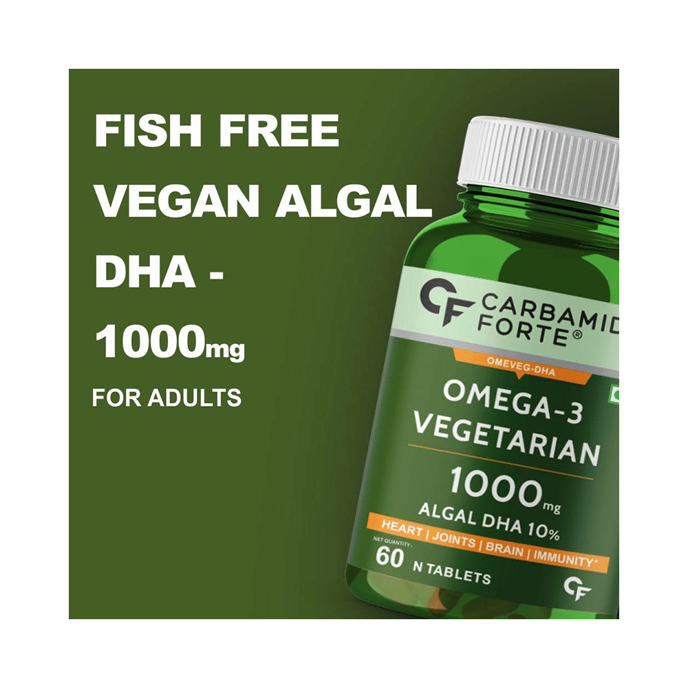 Carbamide Forte Omega 3, 1000mg Algal DHA Vegetarian Tablet - Image 4