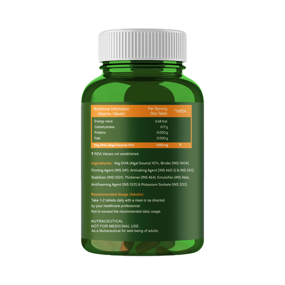 Carbamide Forte Omega 3, 1000mg Algal DHA Vegetarian Tablet - Image 2