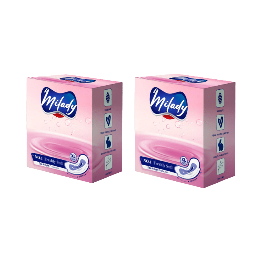 4Milady Freshly Soft Day & Night Protection Sanitary Pads (34 Each) - Image 1