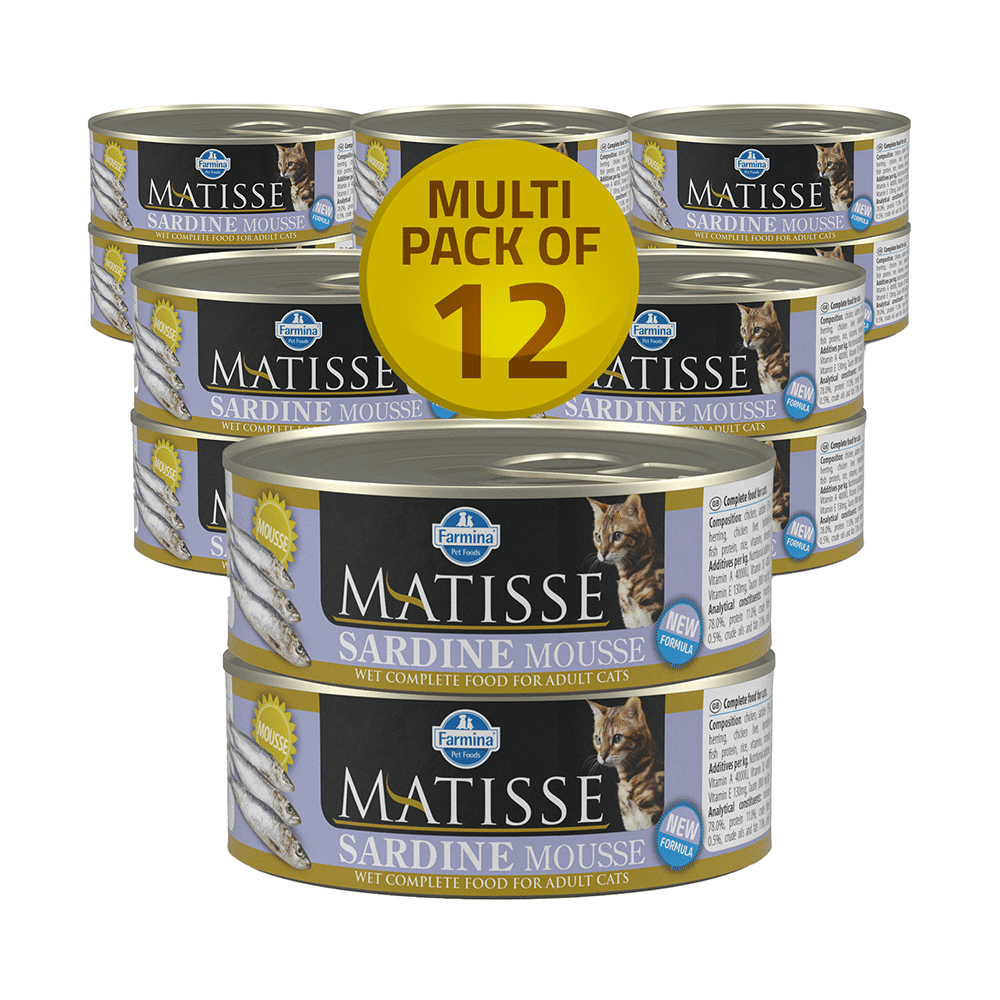 Farmina Pet Foods Matisse Mousse Wet Complete Food for Adult Cats (85gm Each) Sardine - Image 2