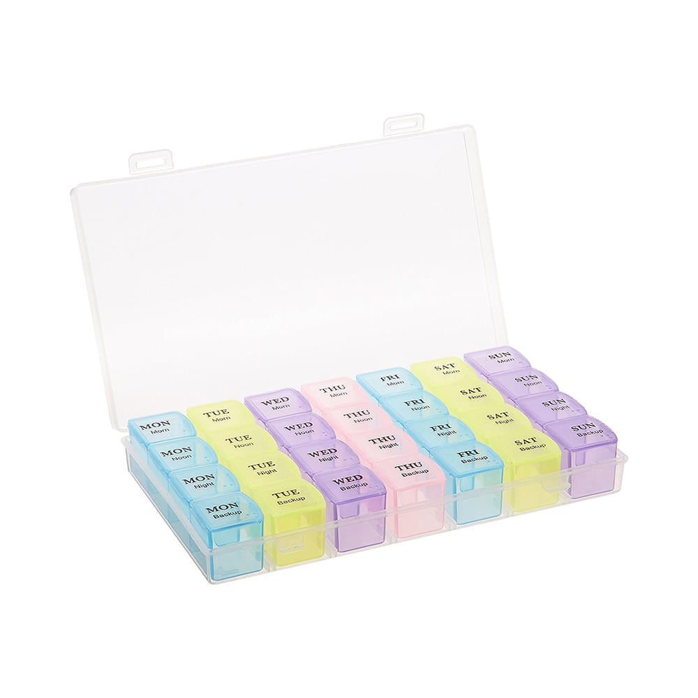 Krivish Multicolor 7 Days Weekly Medicine Holder Pill Organizer with Tray - Image 2