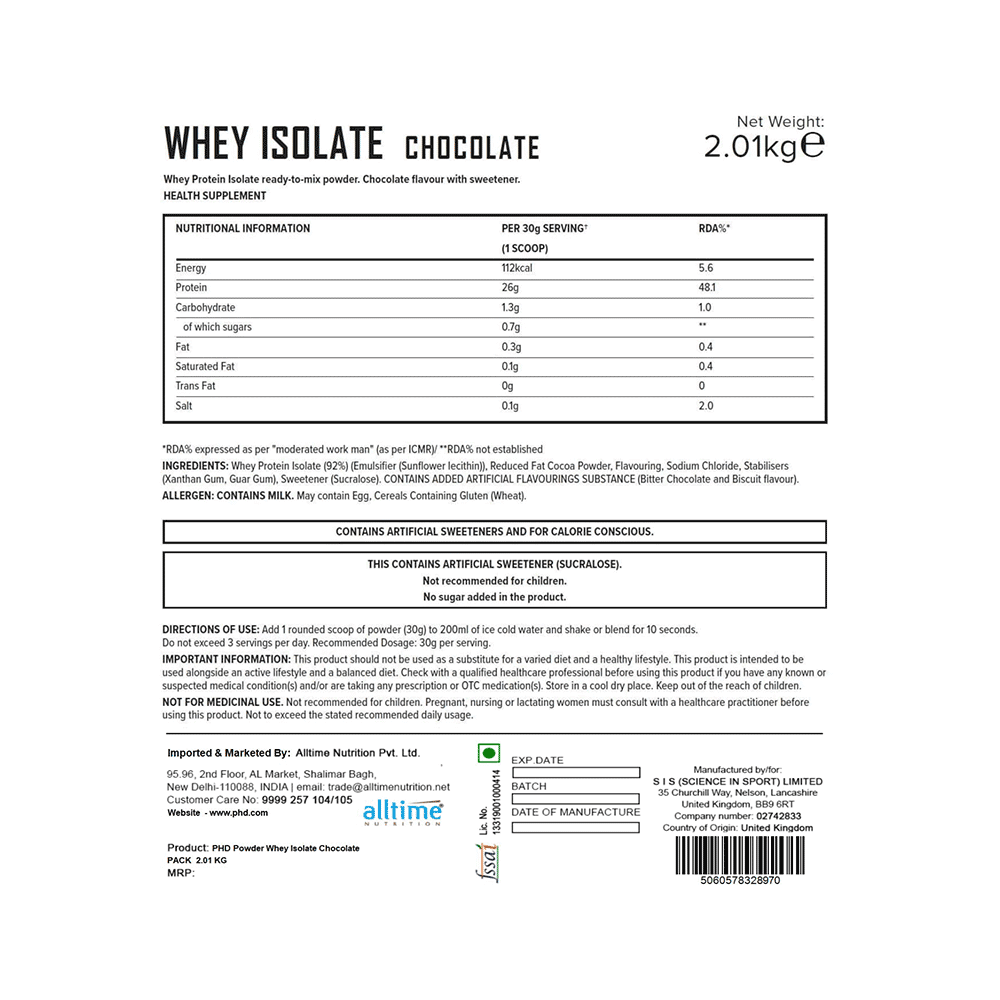 PHD Sports Nutrition Whey Isolate Fast Acting Whey Protein Vanilla - Image 4