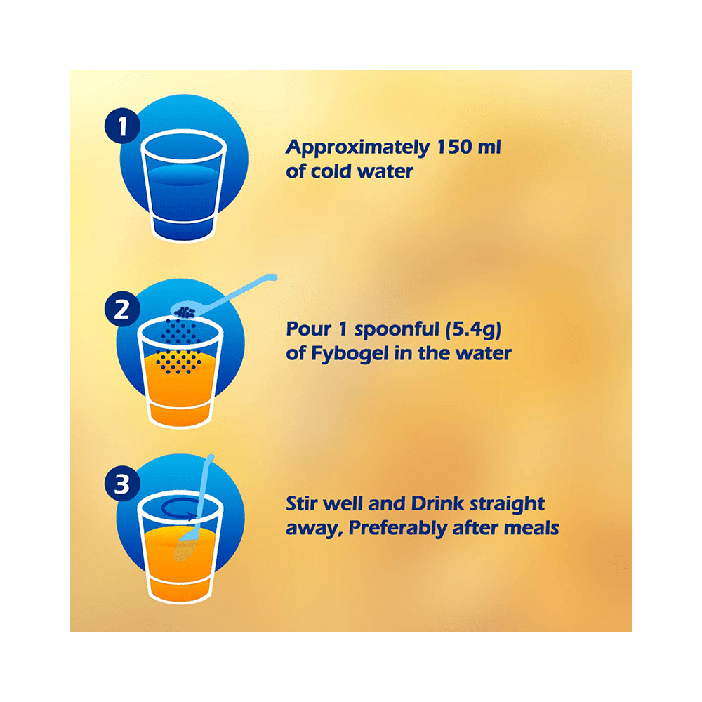 Fybogel  Hi-Fibre Isabgol Husk Sugar-Free Powder | Eases Constipation | Flavour Orange - Image 4