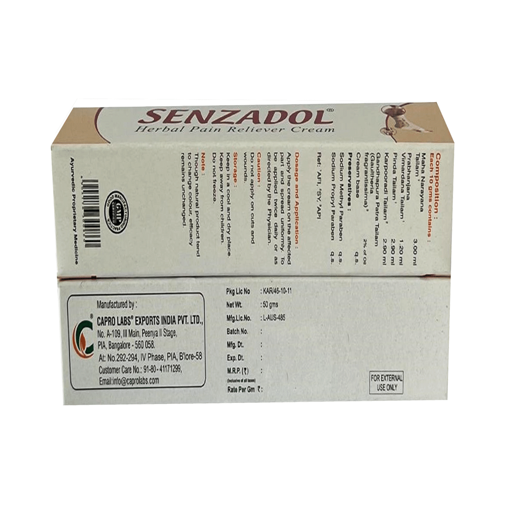 Capro Senzadol Herbal Pain Reliever Cream (50gm Each) - Image 4