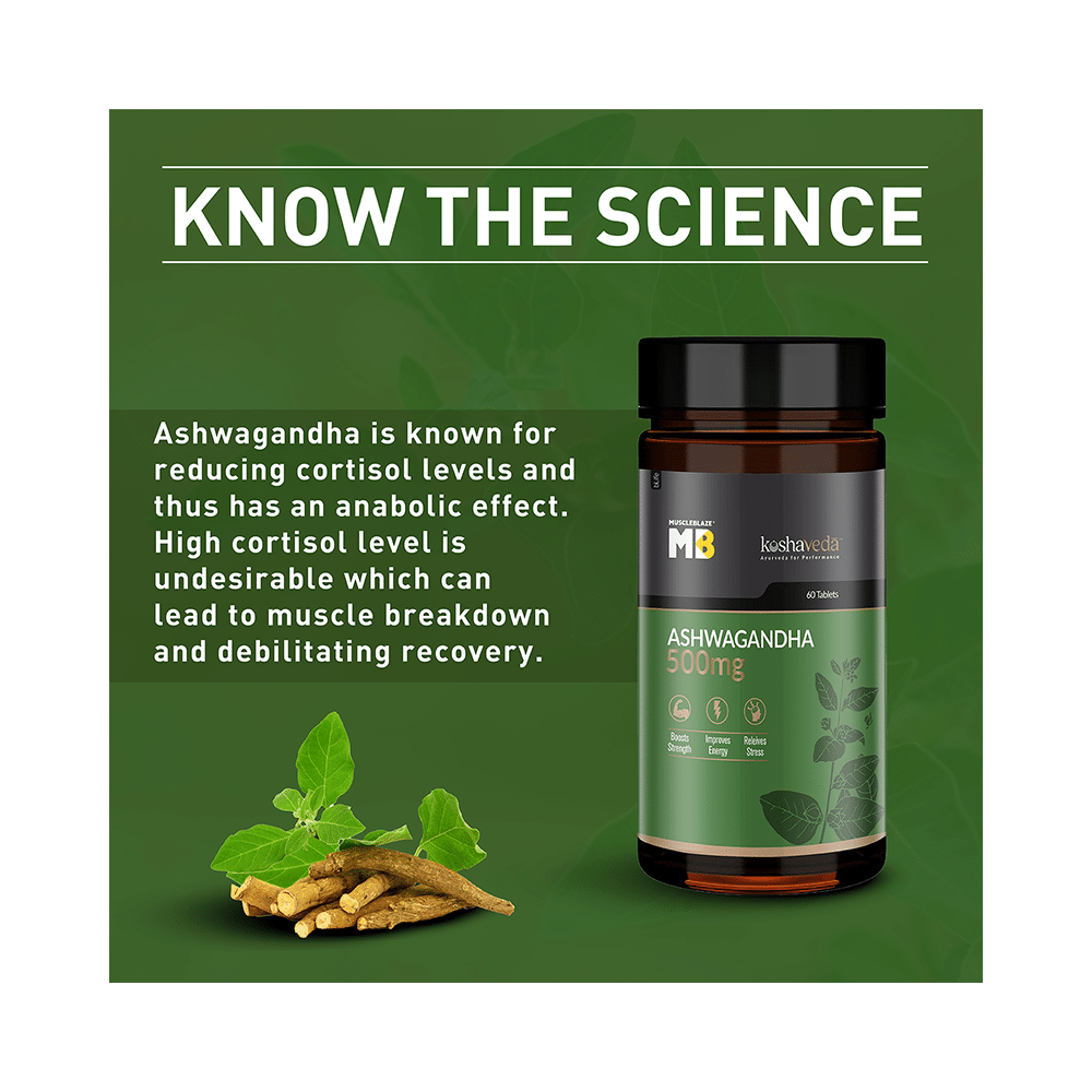 MuscleBlaze Ashwagandha 500mg Tablet | For Stress Relief, Energy & Strength - Image 7