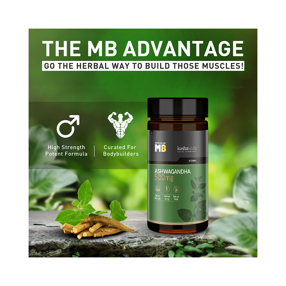 MuscleBlaze Ashwagandha 500mg Tablet | For Stress Relief, Energy & Strength - Image 6