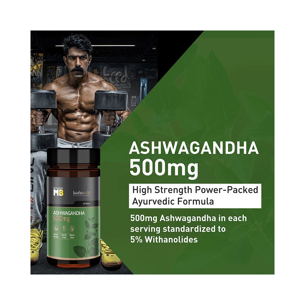 MuscleBlaze Ashwagandha 500mg Tablet | For Stress Relief, Energy & Strength - Image 4
