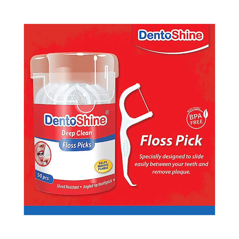 DentoShine Deep Clean Floss Picks (50 Each) Unflavored - Image 3
