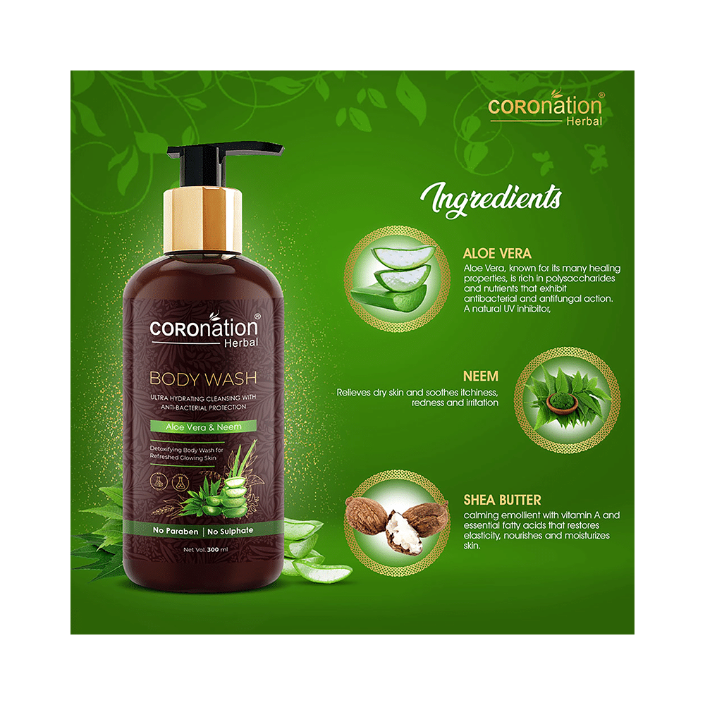 Coronation Herbal Aloe Vera & Neem Body Wash (300ml Each) - Image 2