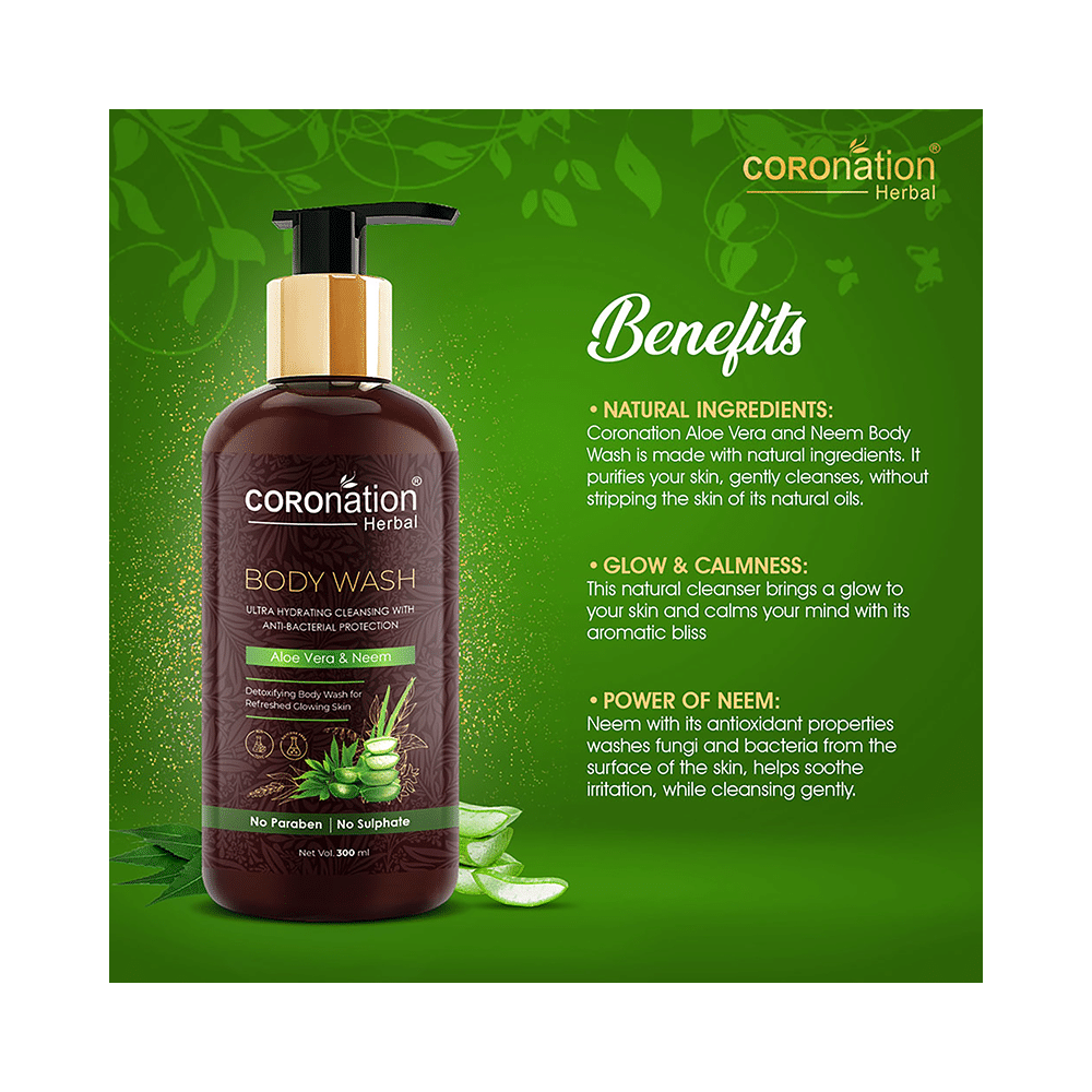 Coronation Herbal Aloe Vera & Neem Body Wash (300ml Each) - Image 3