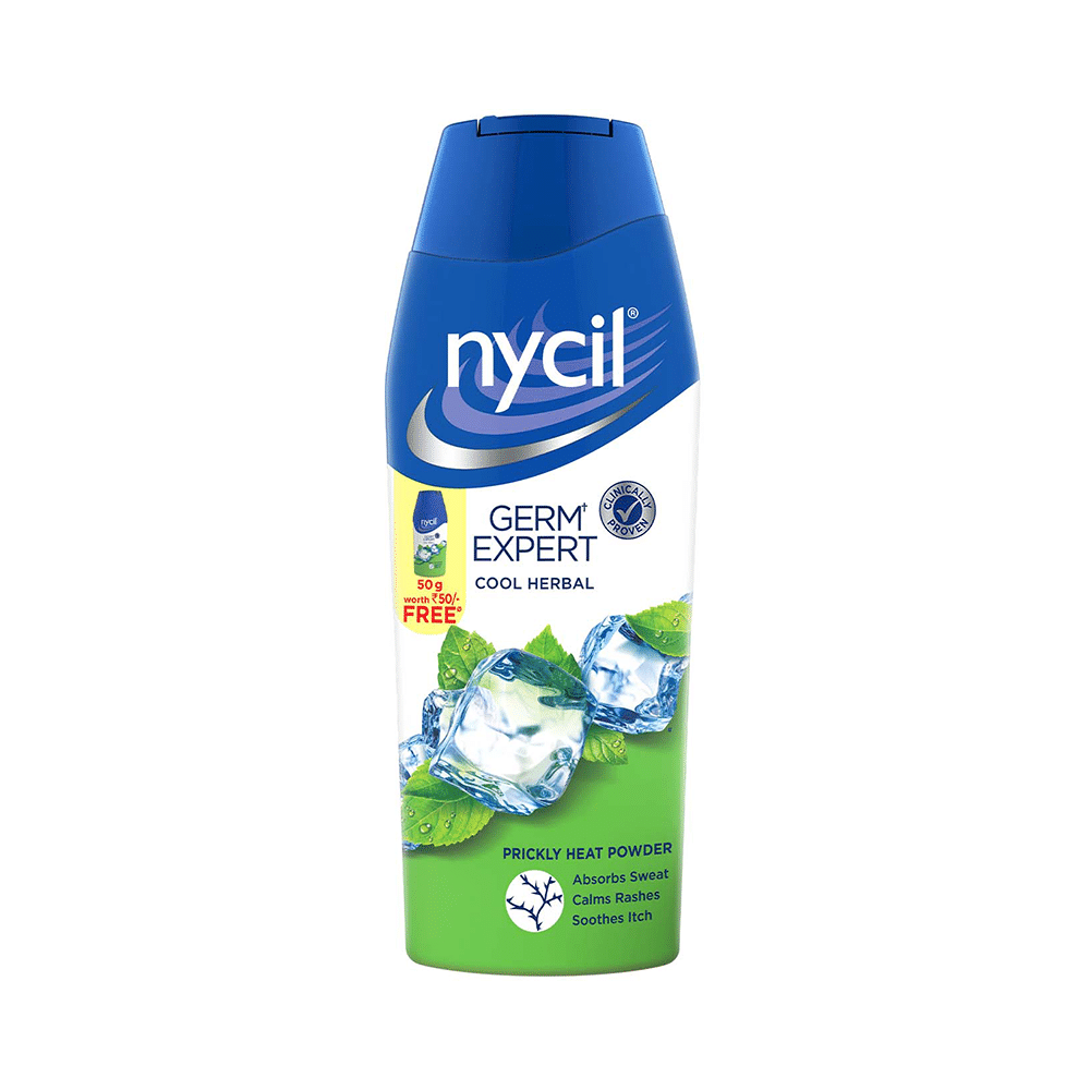 Nycil Cool Herbal Prickly Heat Powder with Nycil Cool Herbal 50gm Free - Image 2