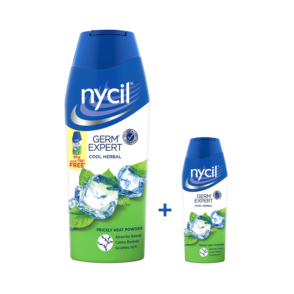 Nycil Cool Herbal Prickly Heat Powder with Nycil Cool Herbal 50gm Free