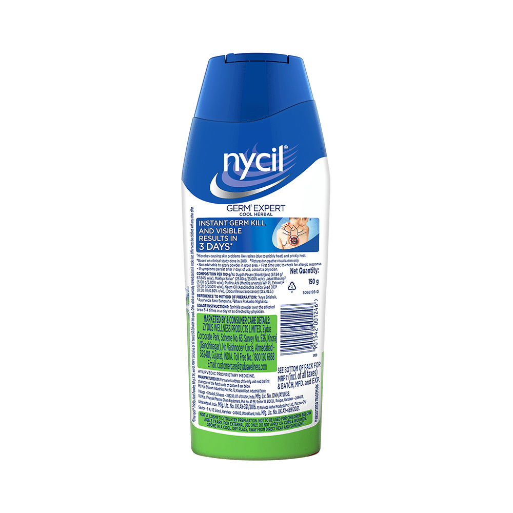 Nycil Cool Herbal Prickly Heat Powder with Nycil Cool Herbal 50gm Free - Image 3