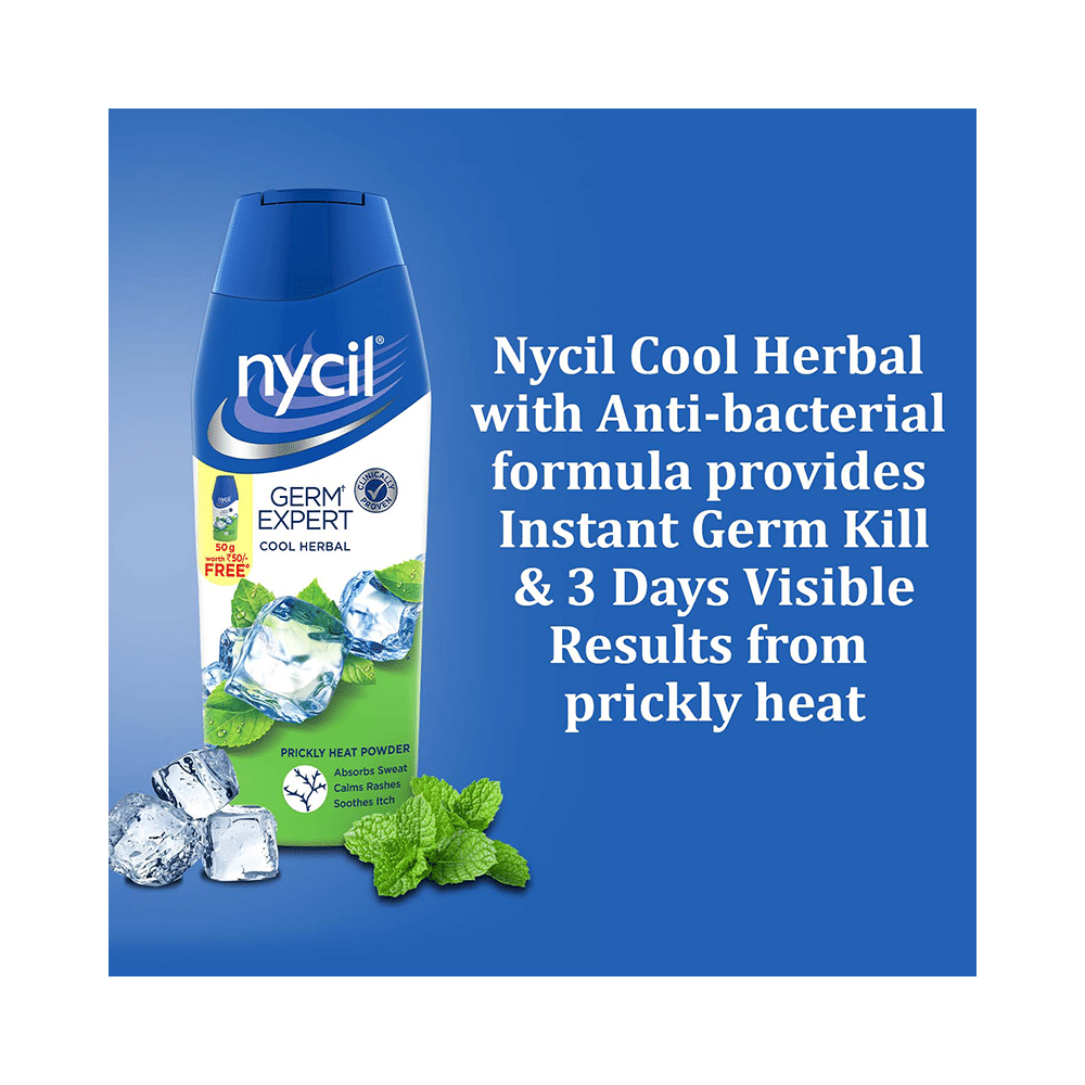 Nycil Cool Herbal Prickly Heat Powder with Nycil Cool Herbal 50gm Free - Image 4