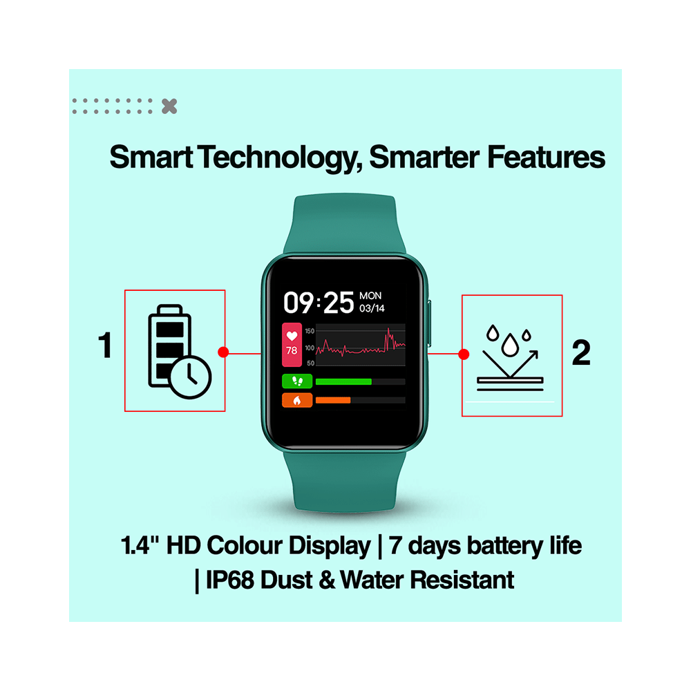 GOQii Smart Vital Lite with 3 Months Health & Personal Coaching Subscription HD Smart Watch Black - Image 9