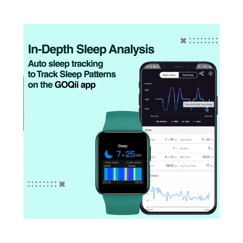 GOQii Smart Vital Lite with 3 Months Health & Personal Coaching Subscription HD Smart Watch Black - Image 7