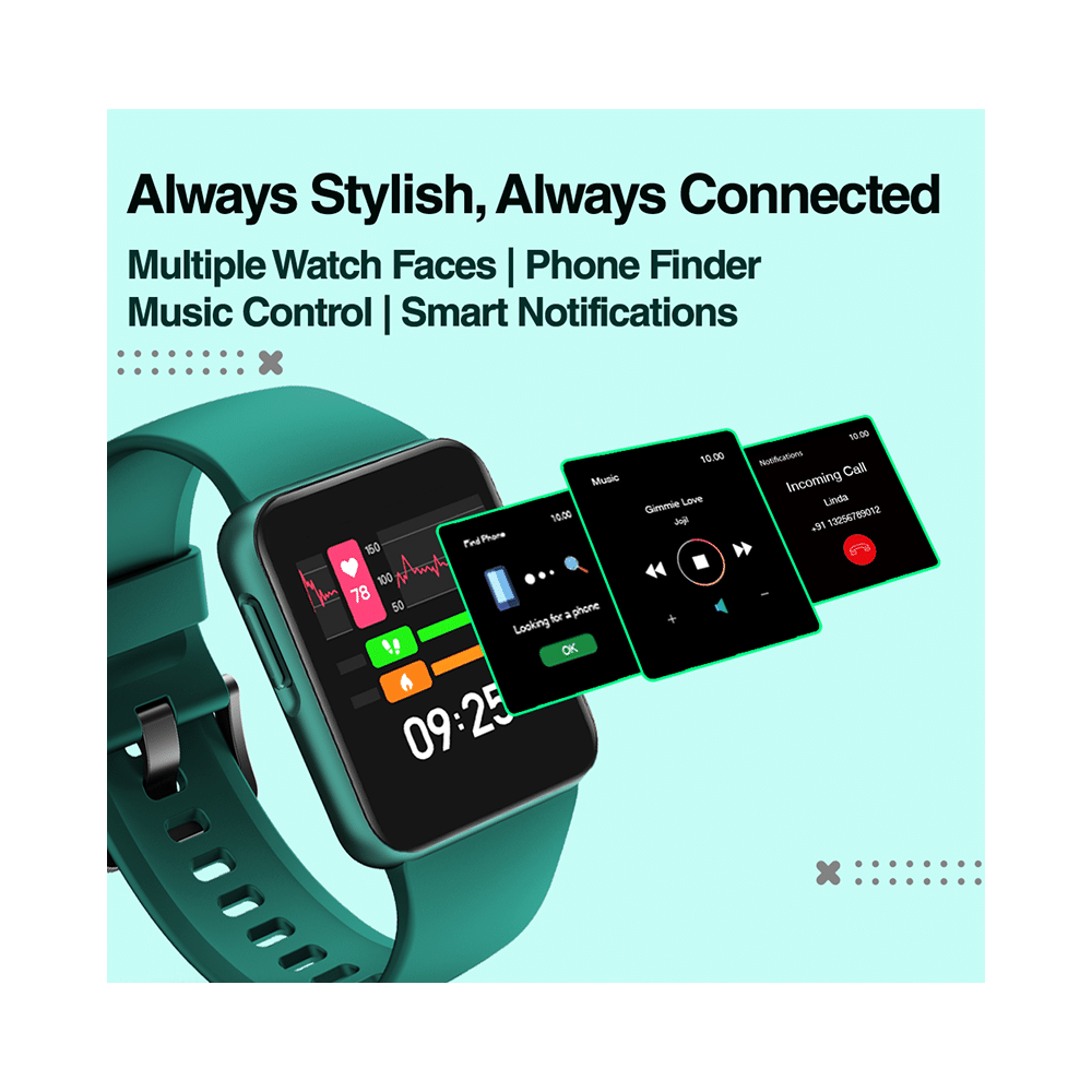 GOQii Smart Vital Lite with 3 Months Health & Personal Coaching Subscription HD Smart Watch Black - Image 8