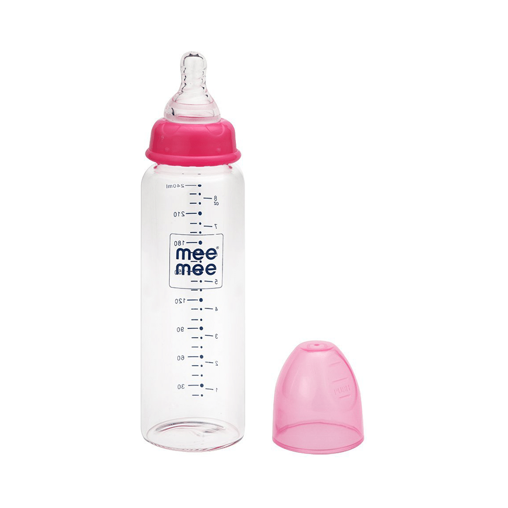 Mee Mee Premium Glass Feeding Bottle Pink