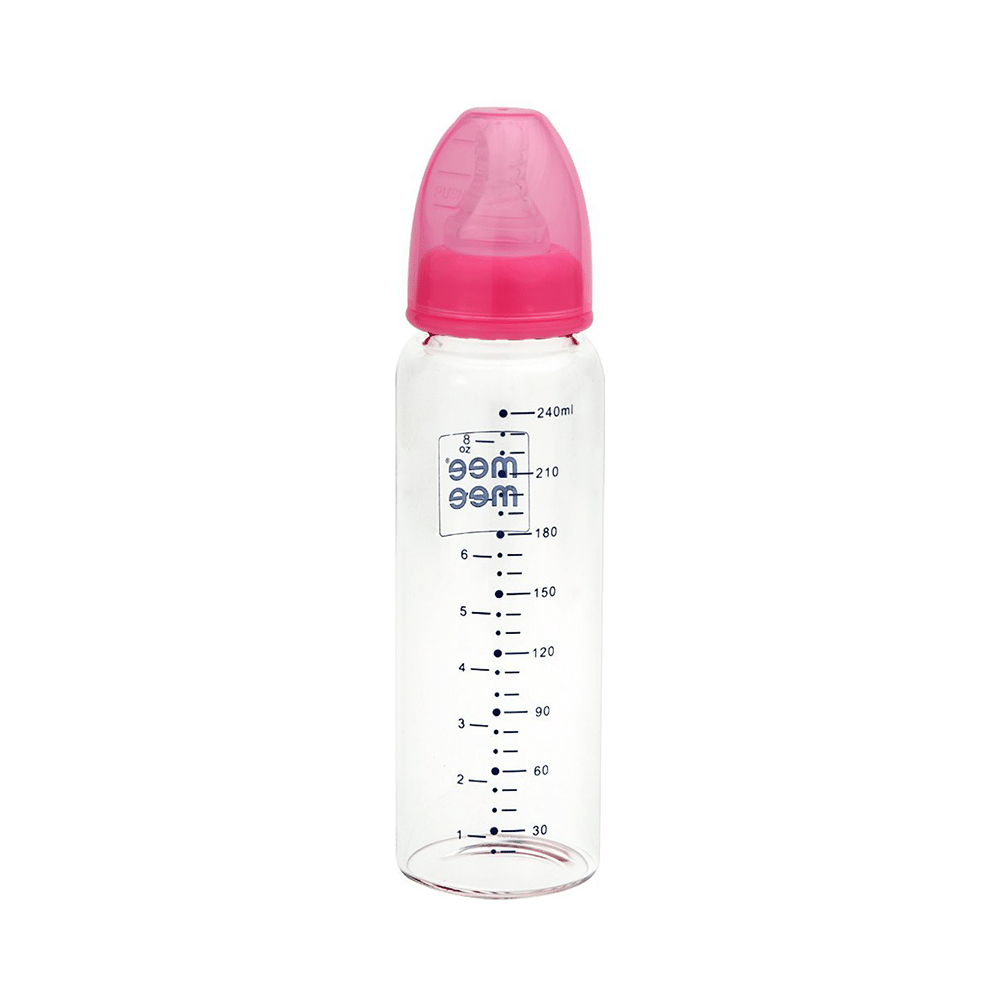 Mee Mee Premium Glass Feeding Bottle Pink - Image 2