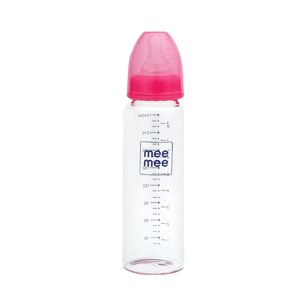 Mee Mee Premium Glass Feeding Bottle Pink - Image 3