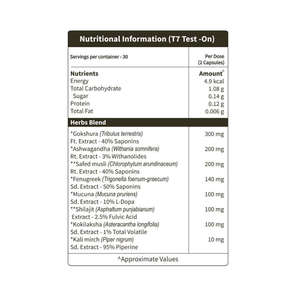 Neuherbs T7 Ultra Testosterone Booster Veggie Capsule | Supports Muscle Strength & Growth - Image 5