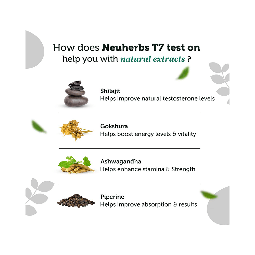 Neuherbs T7 Ultra Testosterone Booster Veggie Capsule | Supports Muscle Strength & Growth - Image 7