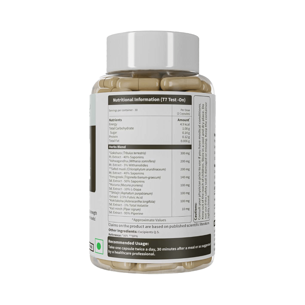 Neuherbs T7 Ultra Testosterone Booster Veggie Capsule | Supports Muscle Strength & Growth - Image 2