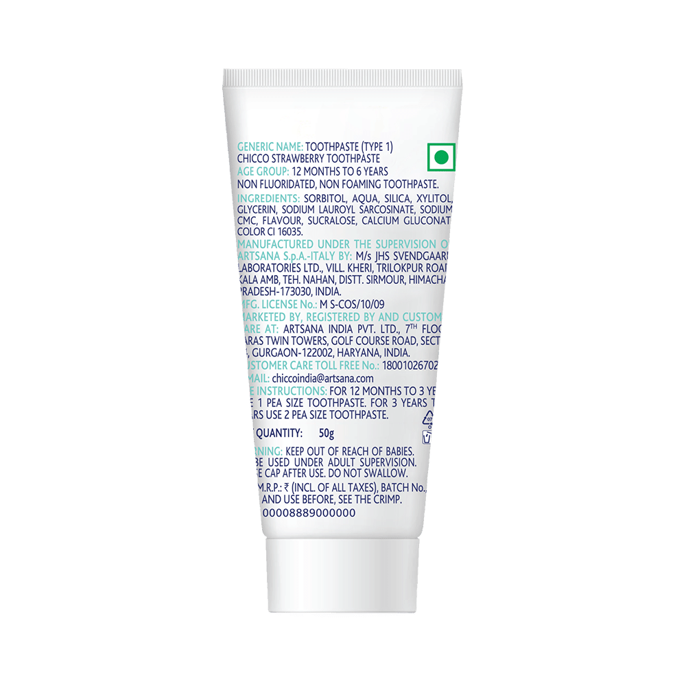 Chicco Dentifricio Toothpaste 12M+ Fragola Strawberry - Image 4