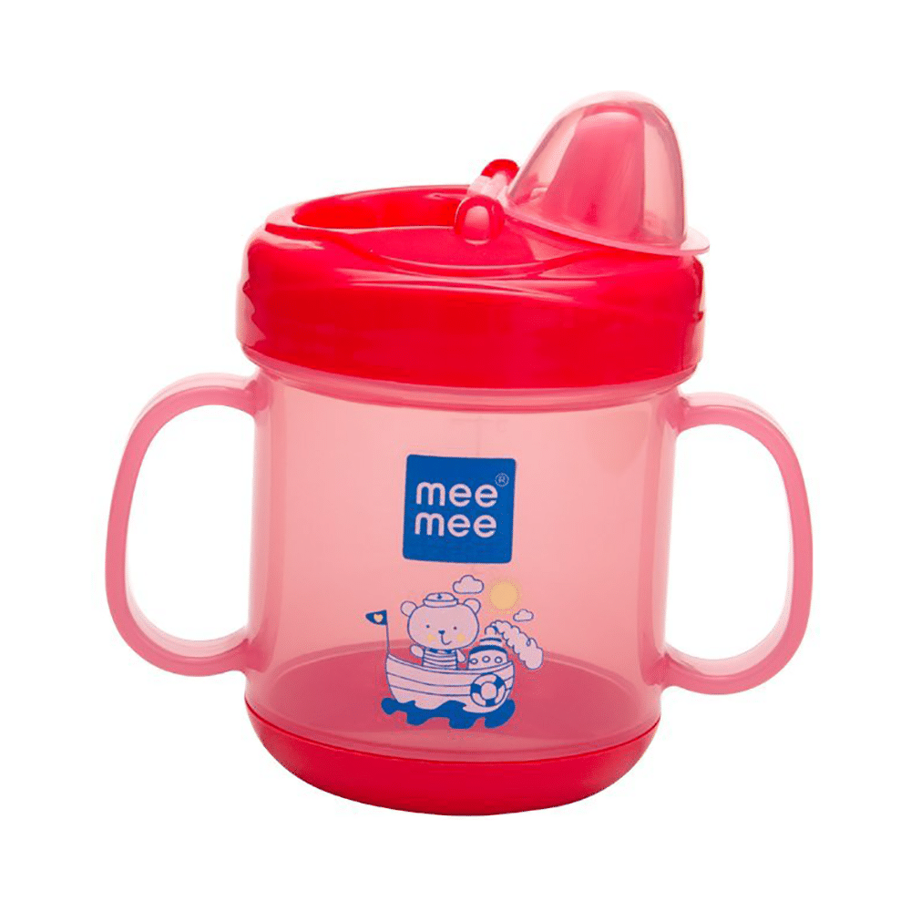 Mee Mee No-Spill Sipper Cup with Double Handle Pink - Image 4