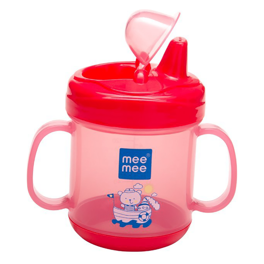 Mee Mee No-Spill Sipper Cup with Double Handle Pink - Image 3