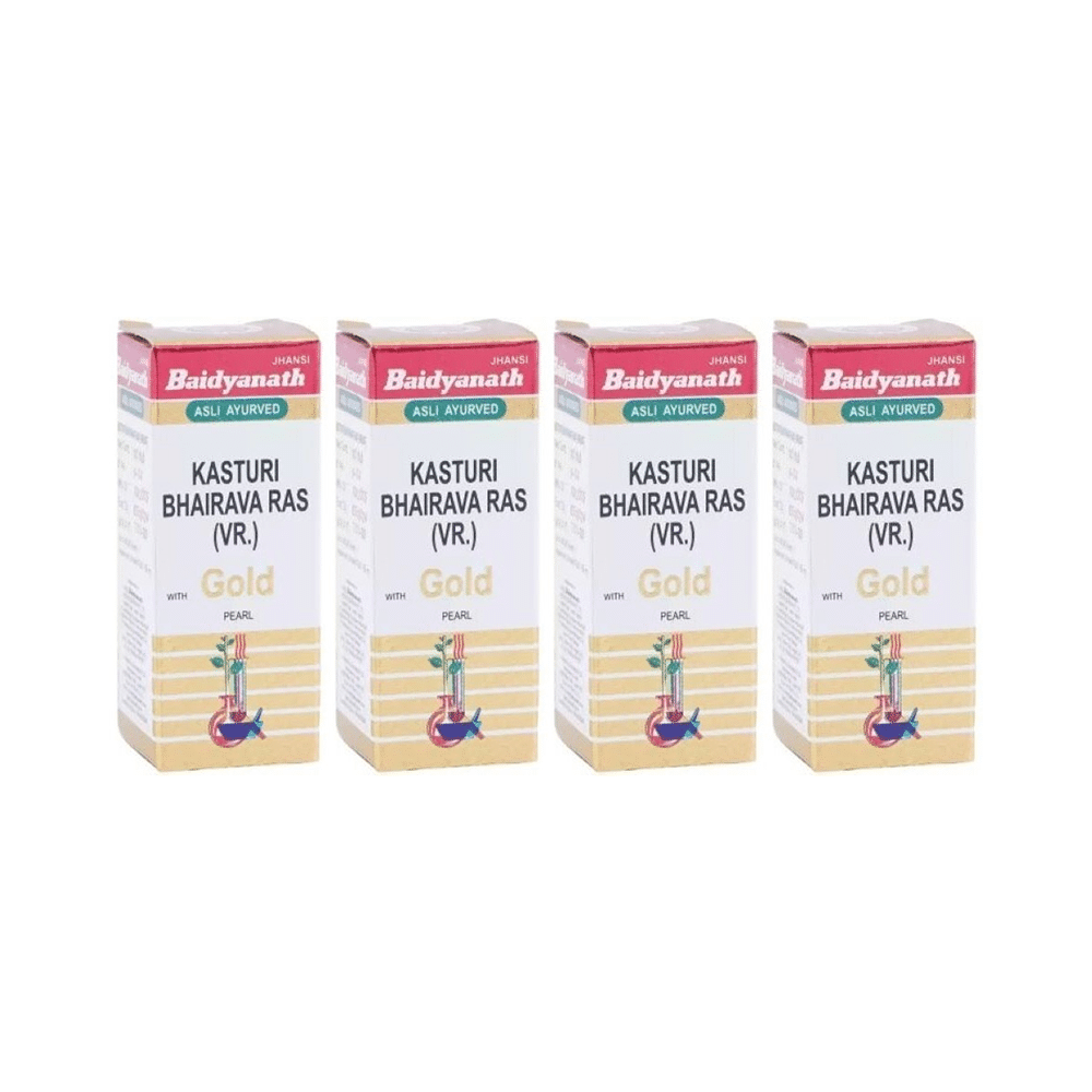 Baidyanath Kasturi Bhairava Ras VR with Gold Pearl Tablets(10 Each)