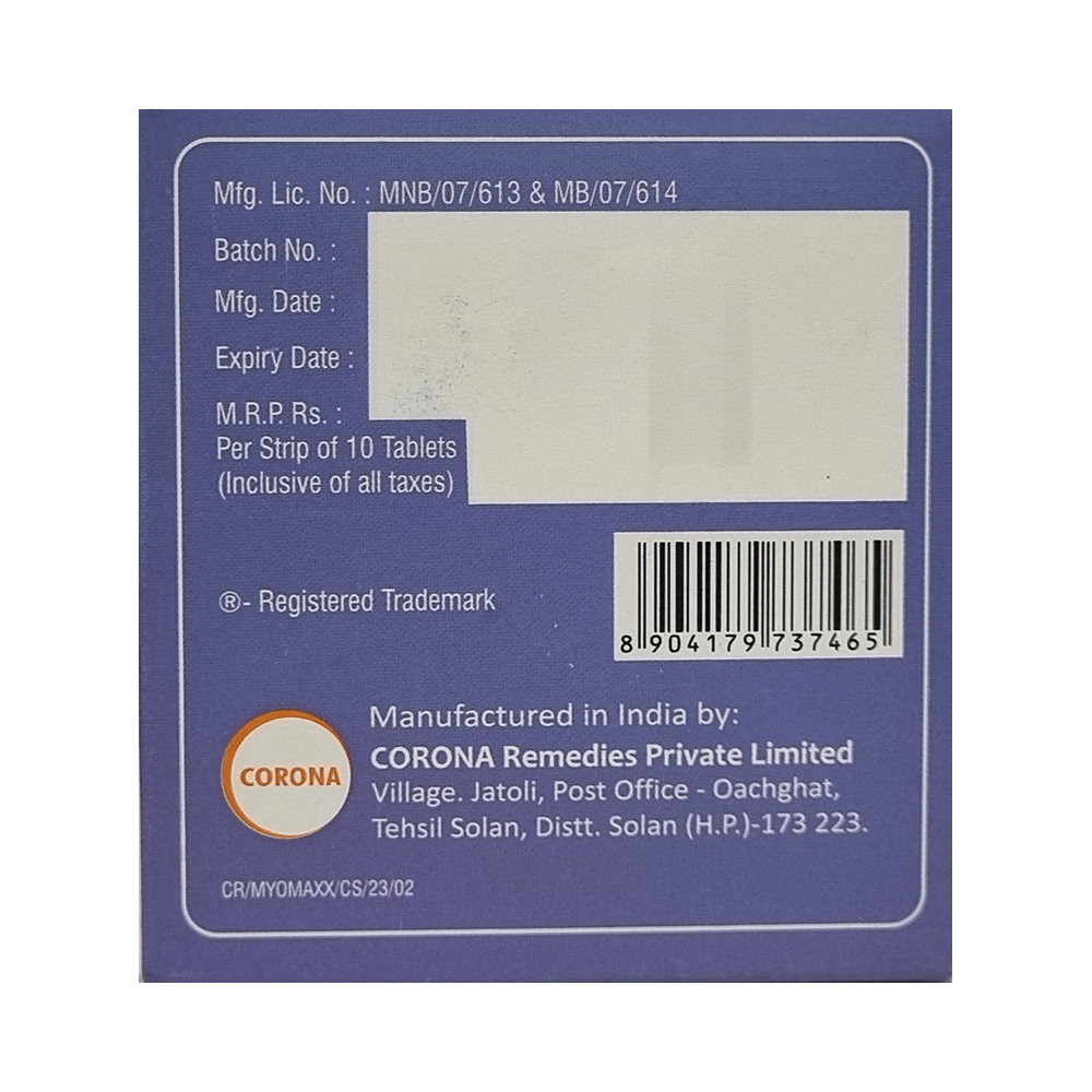 Myoril Maxx 4mg/100mg/325mg Tablet - Image 3