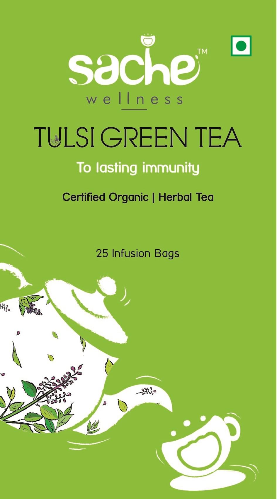 Sache Wellness Organic Tulsi Green Tea - Image 1