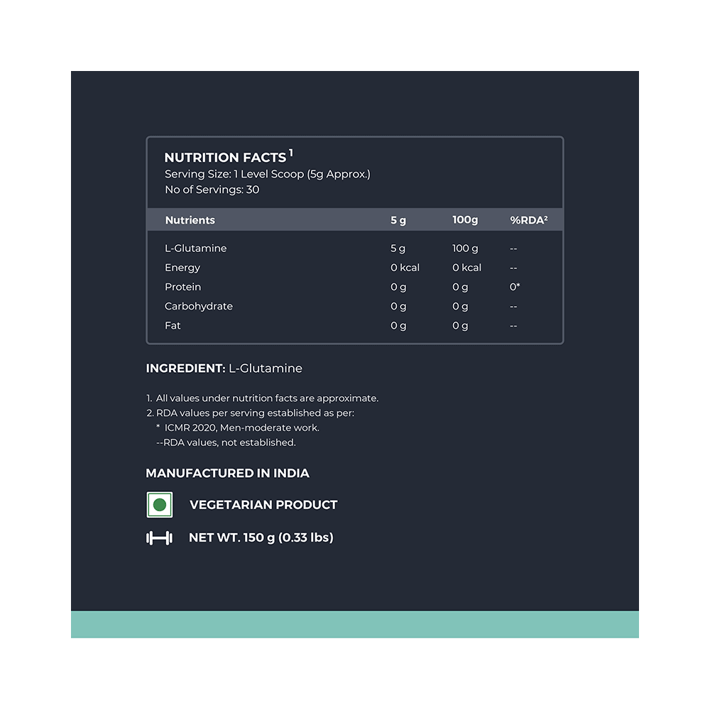 Nutrabay L-Glutamine Amino Acid Powder Unflavored - Image 4