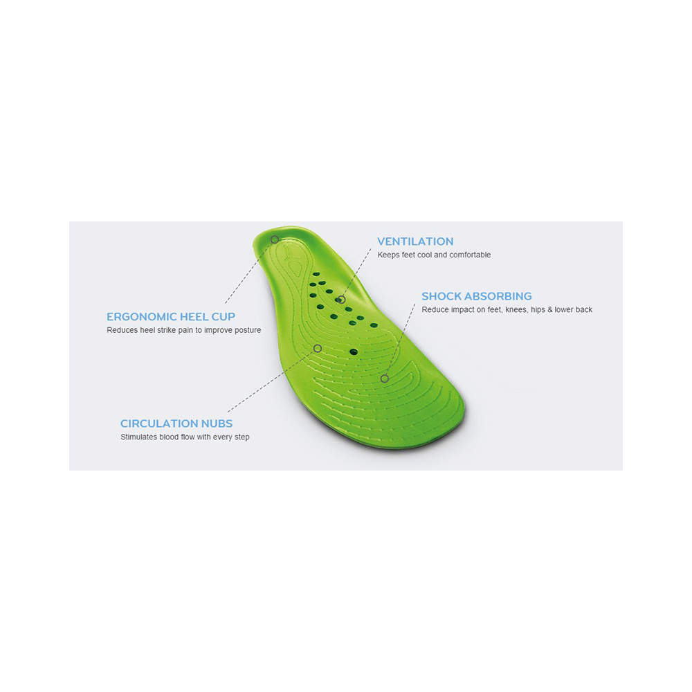 Backjoy Stand Right Comfort Soles Unisex M8 Lime Green - Image 2