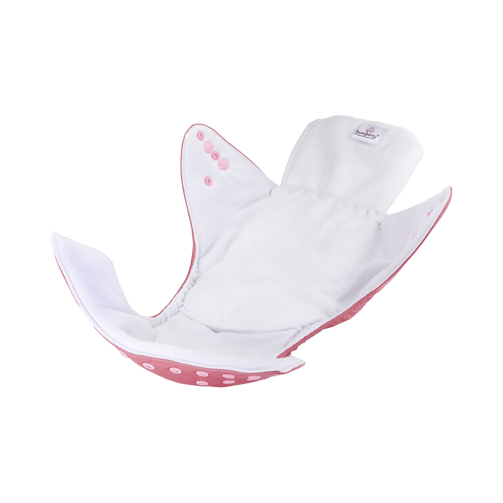 Bumberry Adjustable Reusable Cloth Pocket Diaper With 1 Three-Layer Microfiber Inserts for Babies Mauve - Image 2