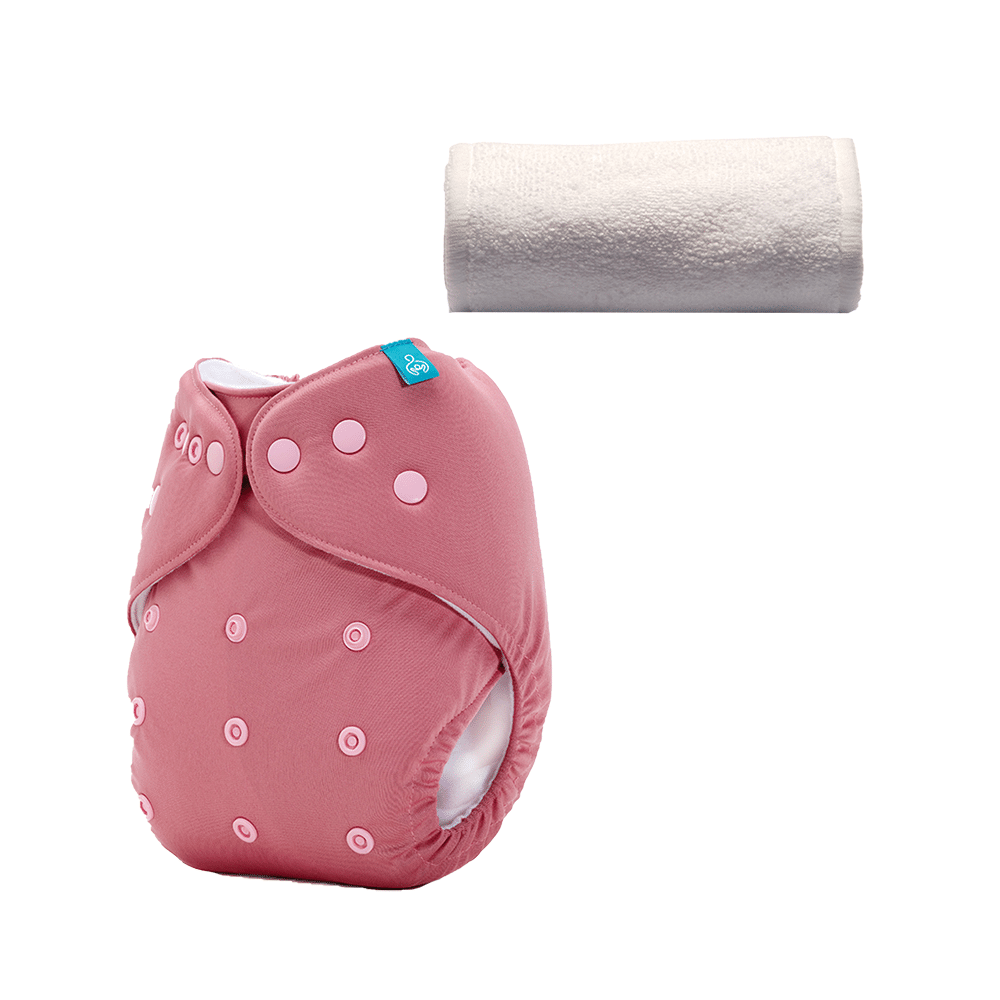 Bumberry Adjustable Reusable Cloth Pocket Diaper With 1 Three-Layer Microfiber Inserts for Babies Mauve - Image 1
