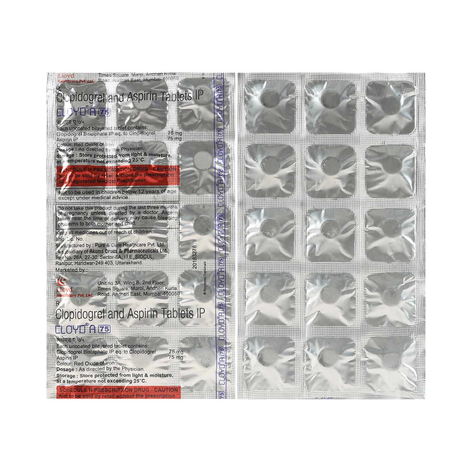 Cloyd A 75mg/75mg Tablet